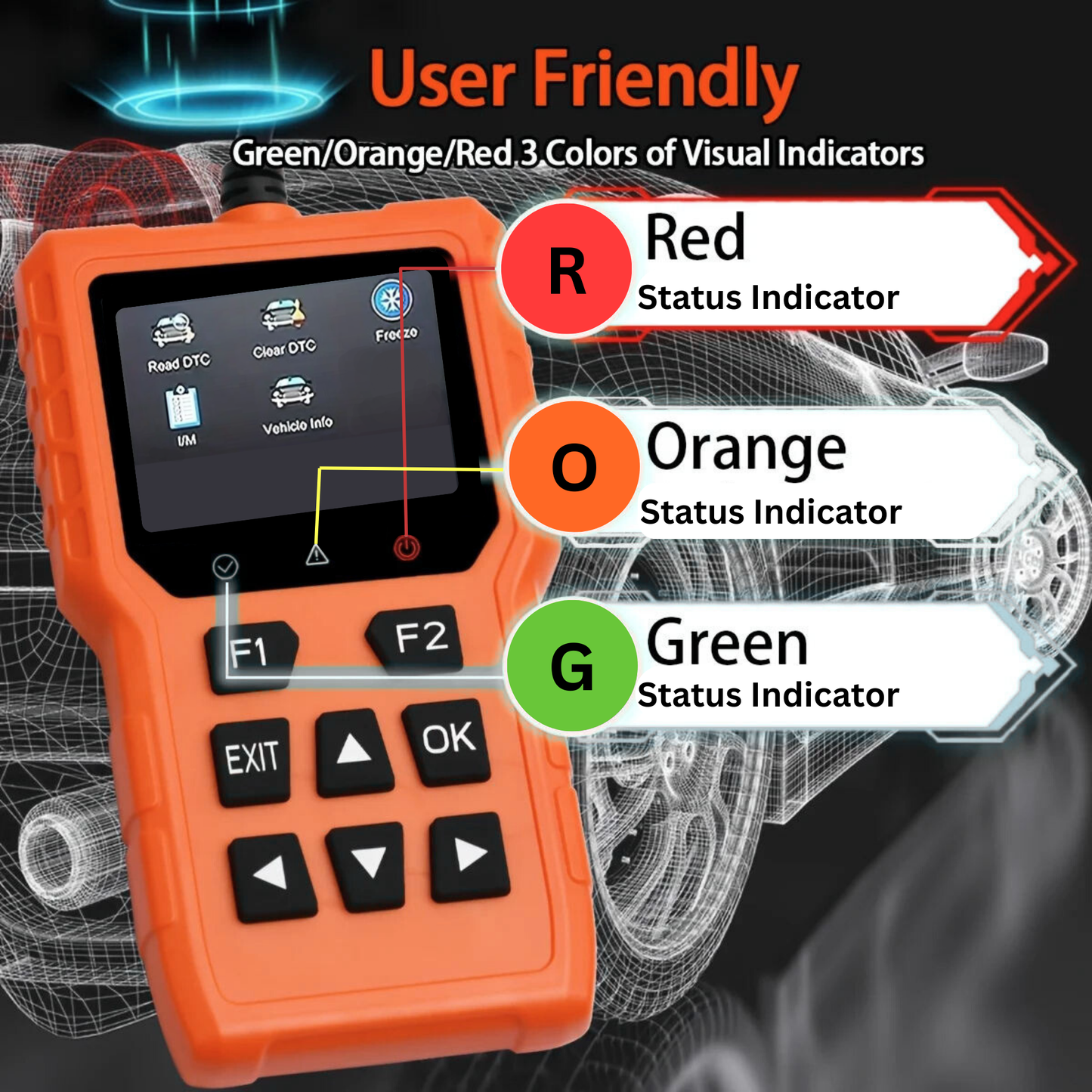 OBD2 Code Reader (Wired) – 2.8" Color Screen for OBDII Vehicles (1996+)