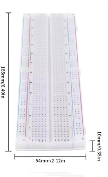 MB-102 Solderless Breadboard – 830 Tie-Point Prototype Board for Electronics Projects, Arduino & DIY Experiments